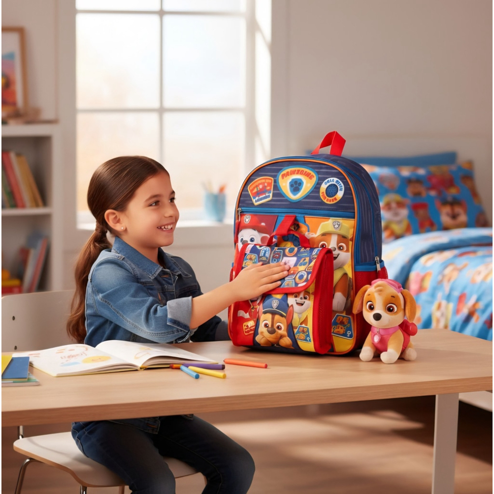 Paw Patrol Backpack Set 5 Piece 16" Backpack Lunchbox Case Keychain Carabiner - Picture 2 of 13